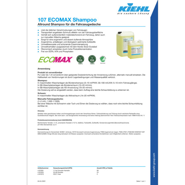 Informationen zum Produkt ECOMAX