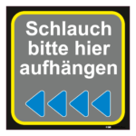 Schlauchaufhängung blau links