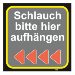 Schlauchaufhängung links rot