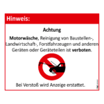Motorwäsche verboten