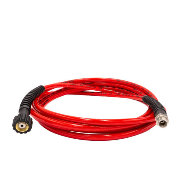 HD-Schlauch Rot für SB-Waschanlagen mit M22 Deckenkreisel- und 3/8" Lanzenanschluss in Edelstahl