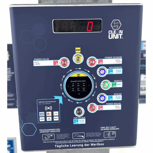 NAYAX ONYX Bezahlterminal verbaut in Clean Unit Bedienterminal